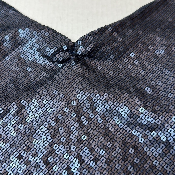 Sequin tank camisole top with mesh back - Picture 2 of 11